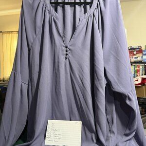 Grey Torrid Balloon Sleeved Blouse (size 5)